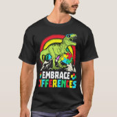 Embrace Differenzen T Rex Dinosaur Autismus Awaren T-Shirt (Vorderseite)