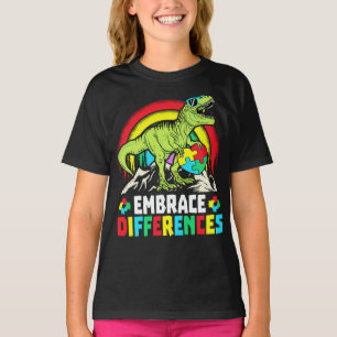 Embrace Differenzen T Rex Dinosaur Autismus Awaren T-Shirt