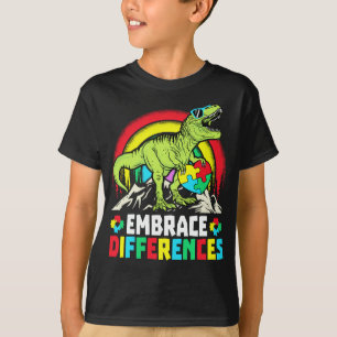 Embrace Differenzen T Rex Dinosaur Autismus Awaren T-Shirt