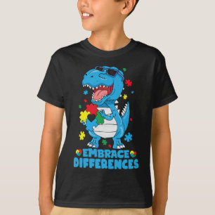 Embrace Differenzen T Rex Dinosaur Autismus Awaren T-Shirt