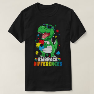 Embrace Differenzen T Rex Dinosaur Autismus Awaren T-Shirt