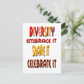 Embrace Diversity Postcard Postkarte (Stehend Vorderseite)