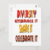Embrace Diversity Postcard Postkarte (Vorne/Hinten)