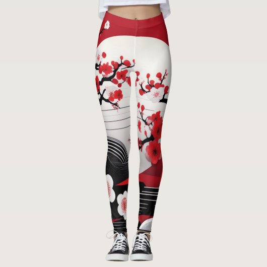 Embrace Elegance: Leggings des japanischen Kirschb (Vorderseite)