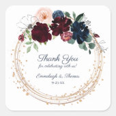 Embrace Floral Vielen Dank für Ihr Interesse | Bur Quadratischer Aufkleber (Vorderseite)