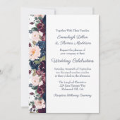 Embrace Floral Wedding | Burgundy Navy Blue Einladung (Vorderseite)