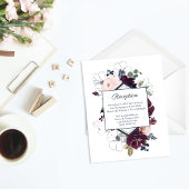 Embrace Florals Wedding Reception | Burgundy Navy Begleitkarte