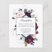 Embrace Florals Wedding Reception | Burgundy Navy Begleitkarte (Vorderseite)
