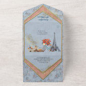 Embrace Französisch Land leben in Pale Blue All In One Einladung (Außenbereich)