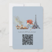 Embrace Französisch Land leben in Pale Blue Einladung (Rückseite)