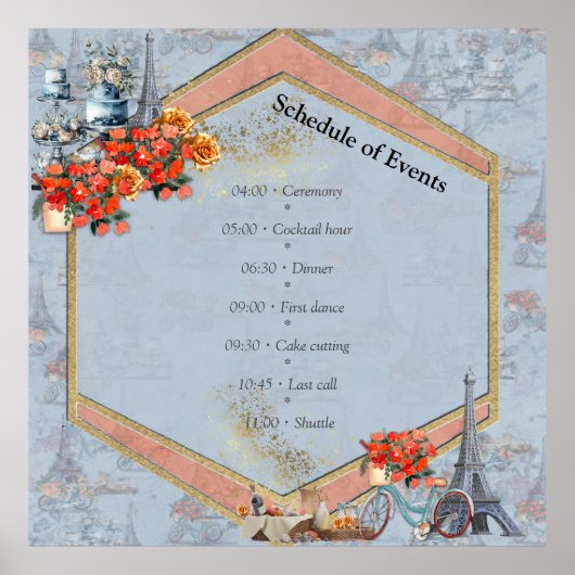 Embrace Französisch Land leben in Pale Blue Poster (Vorne)