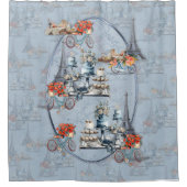 Embrace Französisch Land leben in Raffined Pale Bl Duschvorhang (Vorderseite)