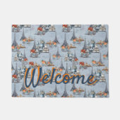 Embrace Französisch Land leben in Raffined Pale Bl Fußmatte (Vorderseite)