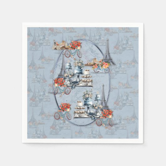 Embrace Französisch Land leben in Raffined Pale Bl Serviette (Vorderseite)