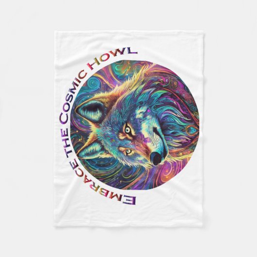 Embrace für den kosmischen Howl Wolf Fleecedecke (Vorderseite)