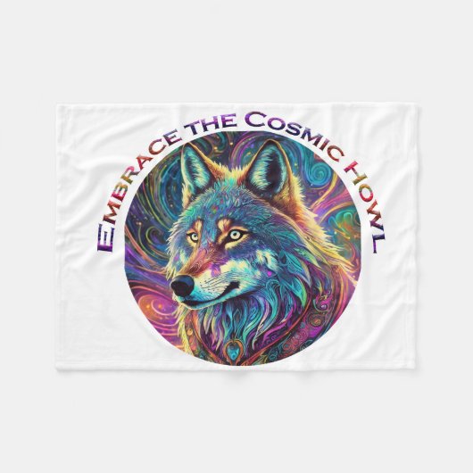 Embrace für den kosmischen Howl Wolf Fleecedecke (Vorderseite (Horizontal))