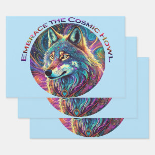 Embrace für den kosmischen Howl Wolf Geschenkpapier Set