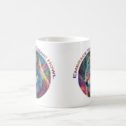 Embrace für den kosmischen Howl Wolf Kaffeetasse (Mittel)