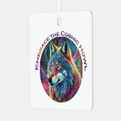 Embrace für den kosmischen Howl Wolf Ornament Aus Metall (Vorderseite links)