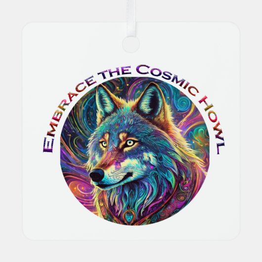Embrace für den kosmischen Howl Wolf Ornament Aus Metall (Vorderseite)