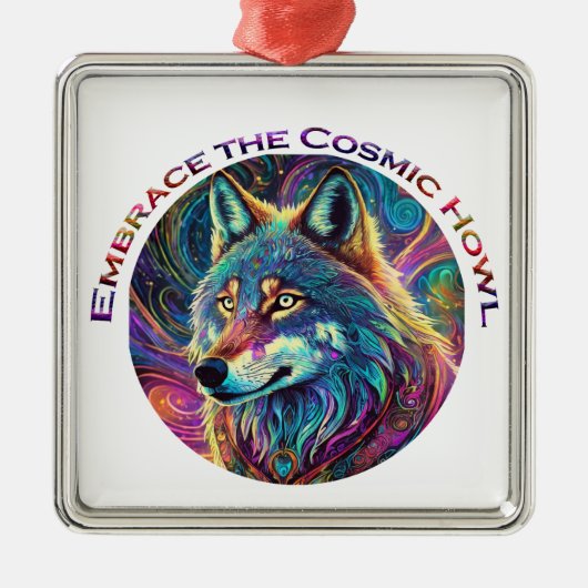 Embrace für den kosmischen Howl Wolf Ornament Aus Metall (Vorne)