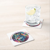 Embrace für den kosmischen Howl Wolf Rechteckiger Pappuntersetzer (Vor Ort)