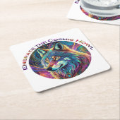 Embrace für den kosmischen Howl Wolf Rechteckiger Pappuntersetzer (angewinkelt)