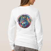 Embrace für den kosmischen Howl Wolf T-Shirt (Rückseite)