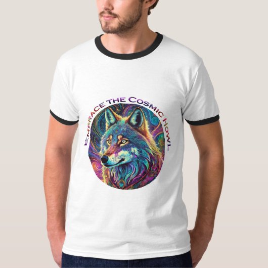 Embrace für den kosmischen Howl Wolf T-Shirt (Vorderseite)