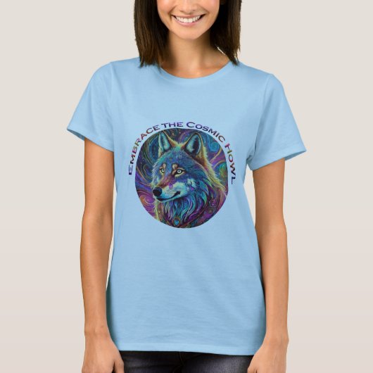 Embrace für den kosmischen Howl Wolf T-Shirt (Vorderseite)
