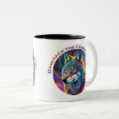 Embrace für den kosmischen Howl Wolf Zweifarbige Tasse (VorderseiteRechts)