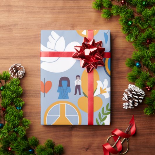 Embrace Global Wird Colorful Peace and Harmony Geschenkpapier (Feiertagsgeschenk)