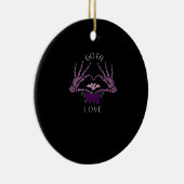 Embrace Goth Skeleton Heart Keramik Ornament (Rechts)