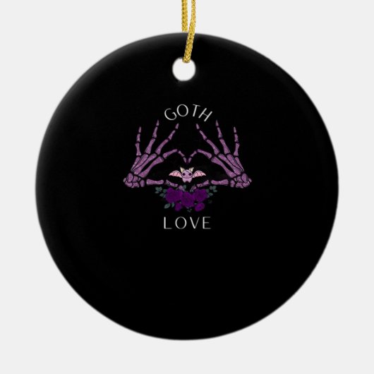 Embrace Goth Skeleton Heart Keramik Ornament (Vorne)
