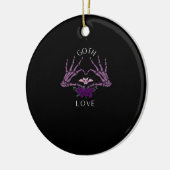 Embrace Goth Skeleton Heart Keramik Ornament (Links)