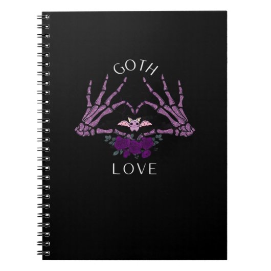 Embrace Goth Skeleton Heart Notizblock (Vorderseite)