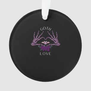 Embrace Goth Skeleton Heart Ornament