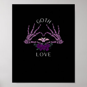 Embrace Goth Skeleton Heart Poster
