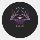Embrace Goth Skeleton Heart Runder Aufkleber (Vorderseite)