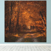 Embrace im Herbst - Ruhiger Waldweg Kunst P Leinwanddruck (Insitu (Holzboden))