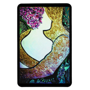 Embrace Interracial Paar umarmte Kunstwerke Magnet