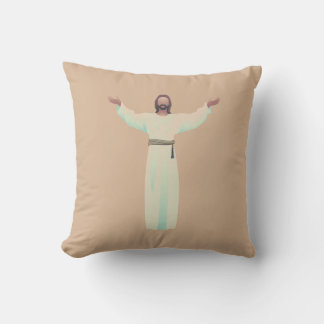 Embrace Jesus-throw-Kissen in Tan, Christliches Ge Kissen