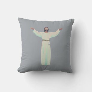 Embrace Jesus-Wurfkissen in Grau Kissen