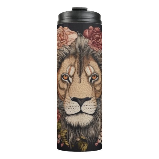 Embrace Majestät und Power mit unserem Löwen Thermosbecher (Vorderseite)