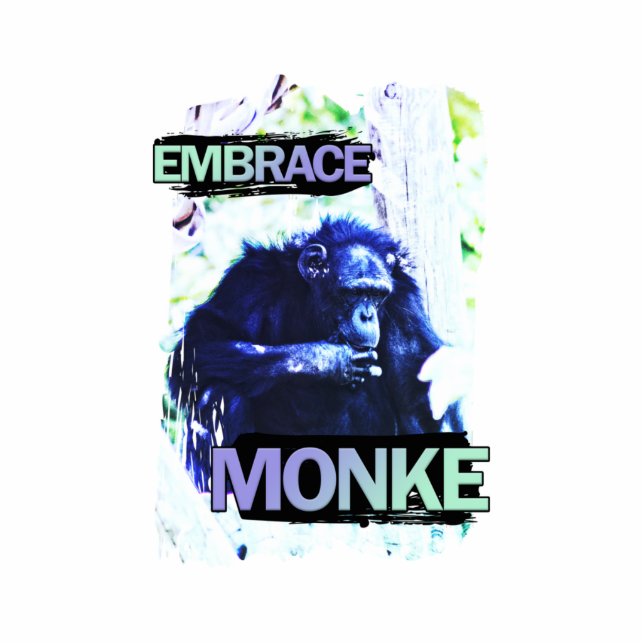 Embrace Monke Freistehende Fotoskulptur (Vorne)