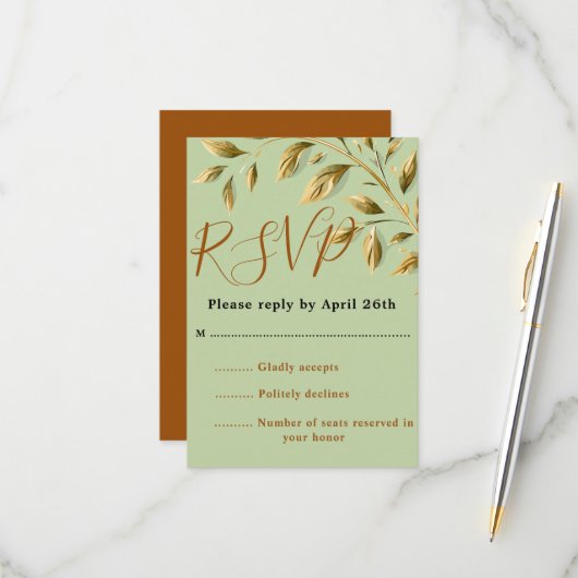 Embrace Natural Elegance RSVP Karte (Vorderseite/Rückseite Beispiel)