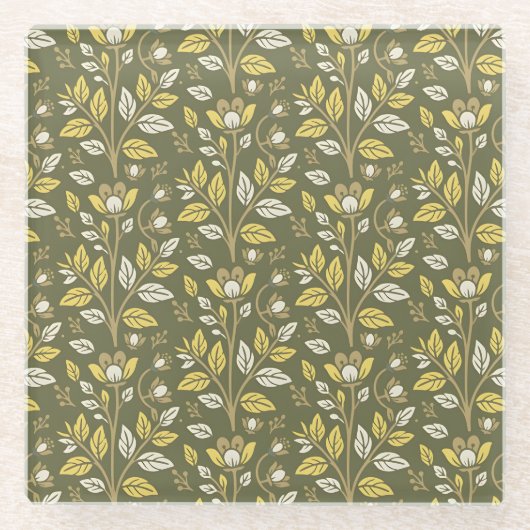 Embrace Nature with Elegant Floral Patterns Glasuntersetzer (Vorderseite)