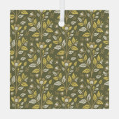 Embrace Nature with Elegant Floral Patterns Ornament Aus Glas (Rückseite)