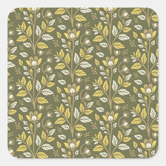Embrace Nature with Elegant Floral Patterns Quadratischer Aufkleber (Vorderseite)