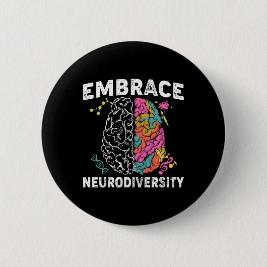 Embrace Neurodiversity ADHD Autismus Bewusstsein Button (Vorderseite)